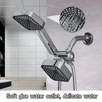 2-in-1 Handheld & Rainfall Shower Head Set with Long Hose and T-Valve