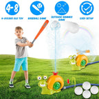 2-in-1 Snail Water Sprinkler Baseball Toy with 2 Sprinkler Nozzles