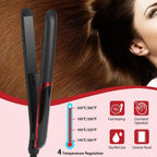 2-in-1 Twist Hair Straightener Ceramic Plate Hair Curler with Temperature Adjust LCD Display