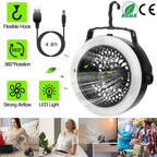 2-in-1 Outdoor Battery/USB Operated Portable Camping LED Fan