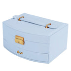 2-Layer Lockable Leather Jewelry Box
