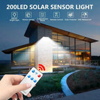 2-Pack: 200-LED/3Modes Upgraded Split Solar Motion Sensor Light Outdoor with Remote