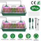 2-Pack: 40 Cell Seed Starting Tray Plant Grow Light with 4 Adjustable Brightness