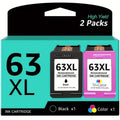 2-Pack: 63XL Ink Cartridges Black & Tri-Color for HP 63 Ink