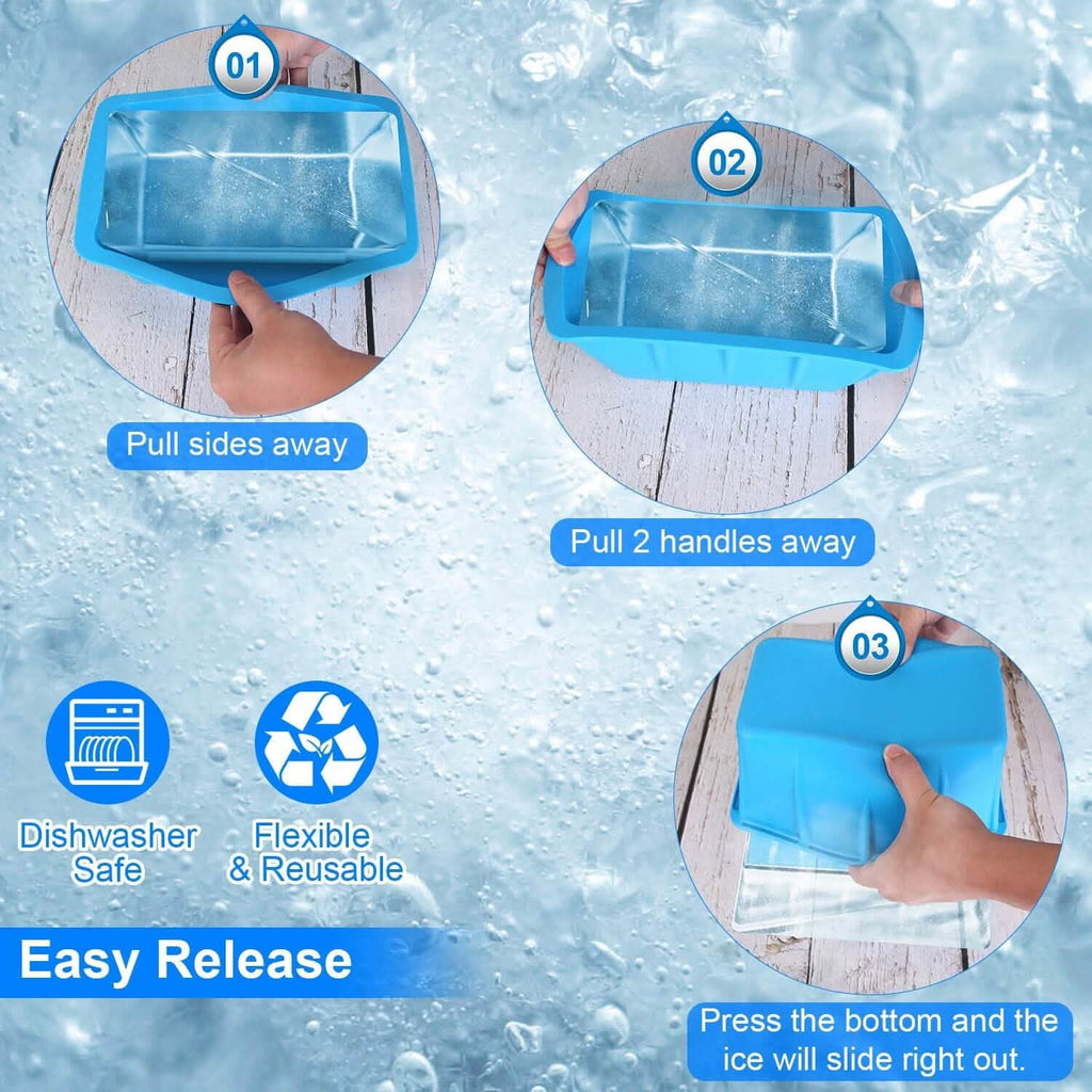 2-Pack: 6.6 lbs. Silicone Freezer Ice Block Molds