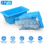 2-Pack: 6.6 lbs. Silicone Freezer Ice Block Molds