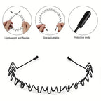 2-Pack: Black Wavy Metal Headband