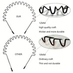 2-Pack: Black Wavy Metal Headband