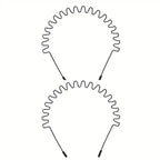 2-Pack: Black Wavy Metal Headband