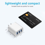2-Pack: Compact 3-Port USB Wall Charger Adapters with Quick Charge