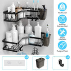 2-Pack: Corner Shower Caddy No Drilling Adhesive Shower Organizer