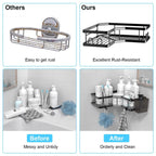 2-Pack: Corner Shower Caddy No Drilling Adhesive Shower Organizer