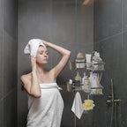 2-Pack: Corner Shower Caddy No Drilling Adhesive Shower Organizer
