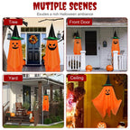 2-Pack: Hanging Ghosts with Wizard Hat Snicker Scary Face