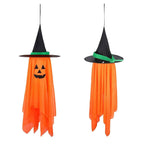 2-Pack: Hanging Ghosts with Wizard Hat Snicker Scary Face