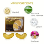2-Pack: Hydrating Eye Care Under Eye Crystal Mask Golden Under Eye Patches For Women and Men