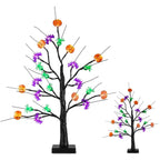 2-Pack: Lighted Halloween Trees with Timer and Adjustable Twigs
