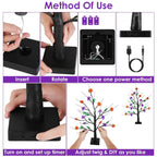 2-Pack: Lighted Halloween Trees with Timer and Adjustable Twigs