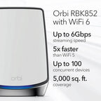 2-Pack: Netgear Orbi Whole Home Tri-band Mesh WiFi 6 System RBK852 Router (Refurbished)