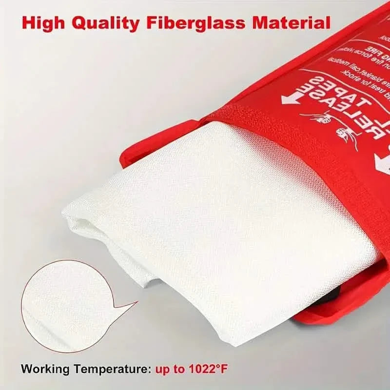 2-Pack: Premium Fiberglass Fire Blankets - Heat-Resistant, Compact and Reusable