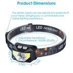 2-Pack: Rechargeable Motion Sensor Headlamp 6 Light Modes Headlight