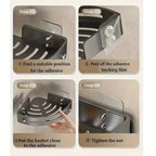 2-Tier: Rustproof Corner Shower Caddy, Adhesive Wall Mounted Shower Shelves No Drilling