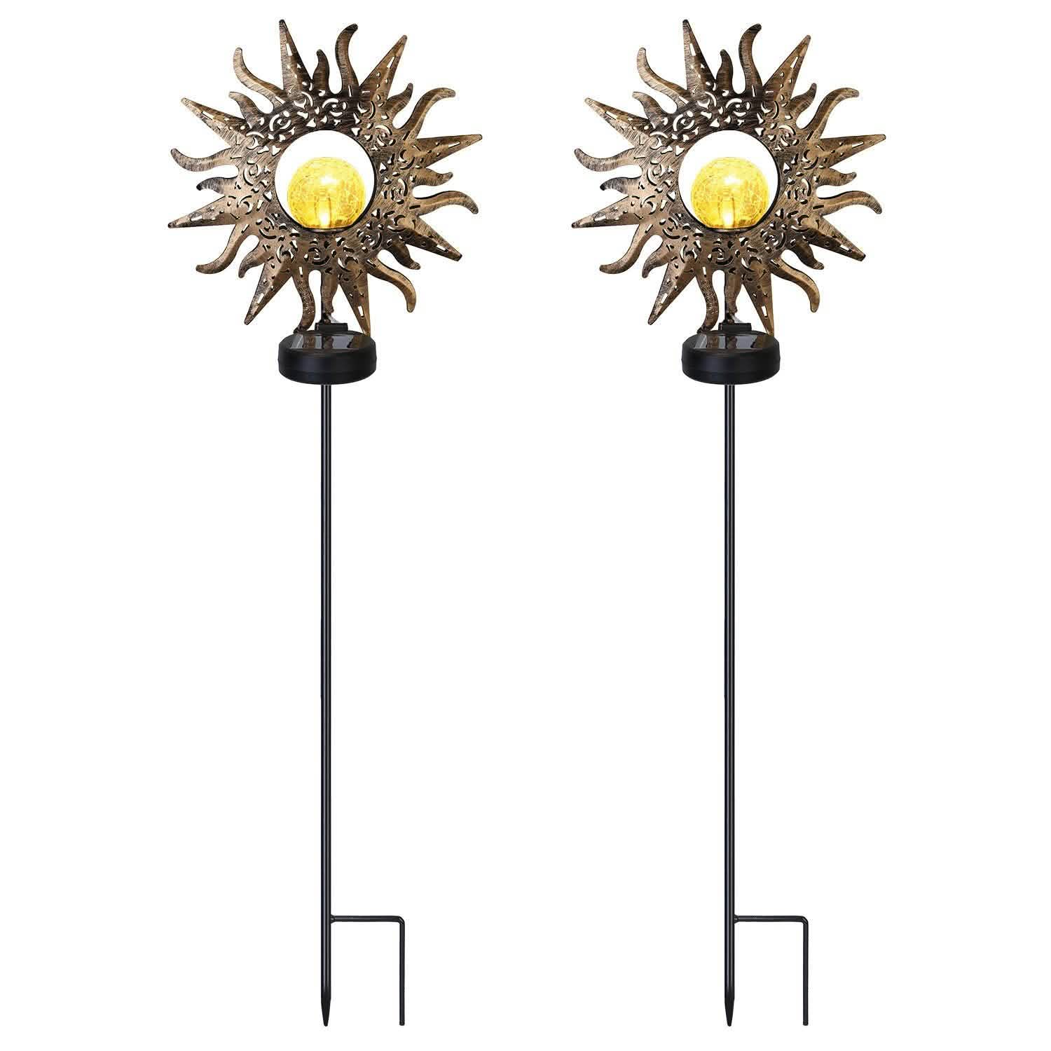 2-Pack: Solar Powered Glass Globe Stake Lamp