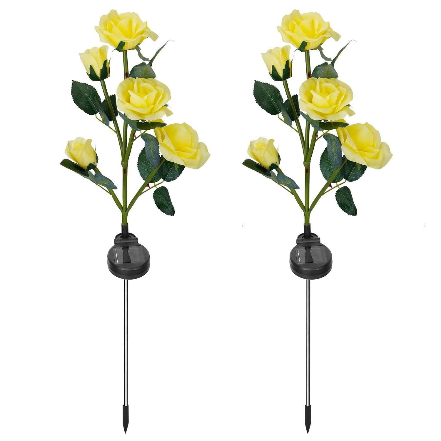 2-Pack: Solar Powered Rose Flower LED Decorative Lamp