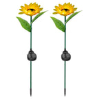 2-Pack: Solar Powered Sunflower Lights LED Decorative Stake Lamp