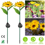 2-Pack: Solar Powered Sunflower Lights LED Decorative Stake Lamp