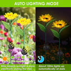 2-Pack: Solar Powered Sunflower Lights LED Decorative Stake Lamp