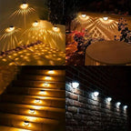 2-Pack: Solar Wall Mount Outdoor Fence Lamp