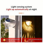 2-Pack: Solar Wall Mount Outdoor Fence Lamp