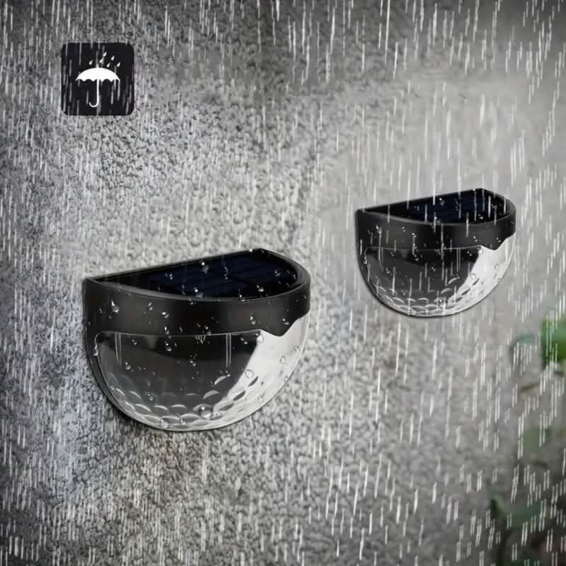 2-Pack: Solar Wall Mount Outdoor Fence Lamp