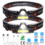 2-Pack: Waterproof Rechargeable Headlamp