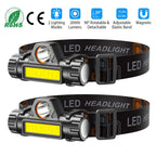 2-Pack: Waterproof Rechargeable Headlamp