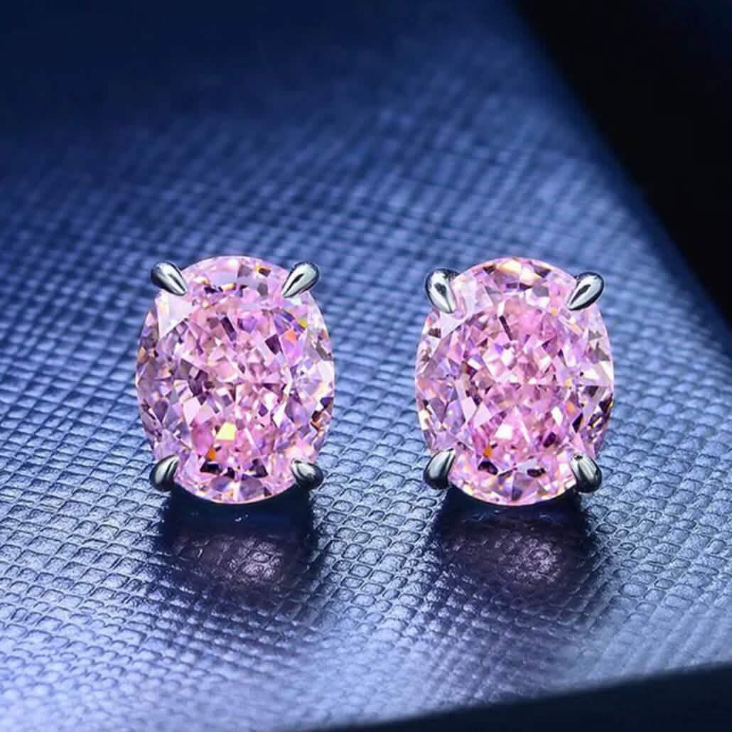 2-Pairs: 2.00CTTW CZ Oval Set Earrings