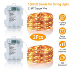 2-Piece: 100LED Beads String Lights