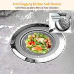 2-Piece: 4.53-Inch Kitchen Sink Strainer