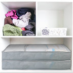 2-Piece: 70L Foldable Underbed Clothes Moisture Proof Zipped Organizer