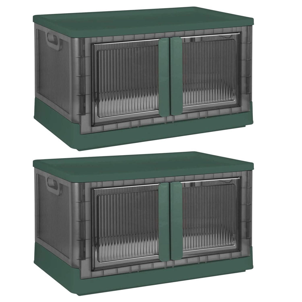 2-Piece: Foldable Stackable Storage Bins with Lid