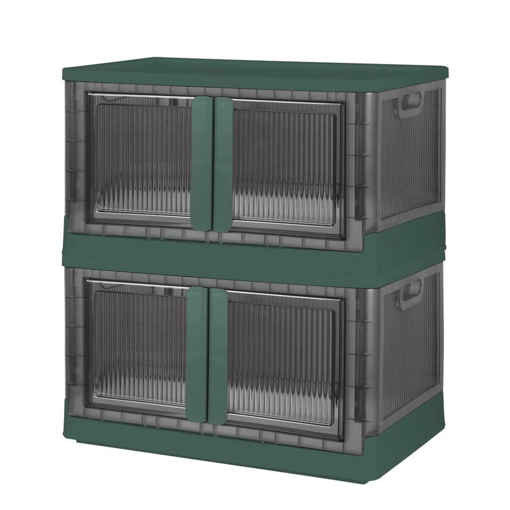 2-Piece: Foldable Stackable Storage Bins with Lid