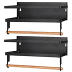 2-Piece: Magnetic Spice Racks for Refrigerator with Paper Towel Holder