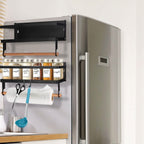 2-Piece: Magnetic Spice Racks for Refrigerator with Paper Towel Holder