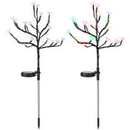 2-Piece: Outdoor Solar Light Cherry Blossom Flower Landscape Light