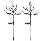 2-Piece: Outdoor Solar Light Cherry Blossom Flower Landscape Light