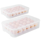2-Piece: Plastic Egg Holder Stackable Egg Storage Box