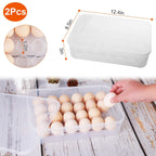 2-Piece: Plastic Egg Holder Stackable Egg Storage Box