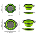 2-Piece Set: Circular Blue Suit Foldable Silicone Kitchen Drop Funnel