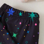 2-Piece Set: Cute Starry Unicorn Pattern Short Sleeve Top + Jogger Pants Co-ords Set
